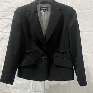 Evan Picone Black Tailored Two-Button Blazer